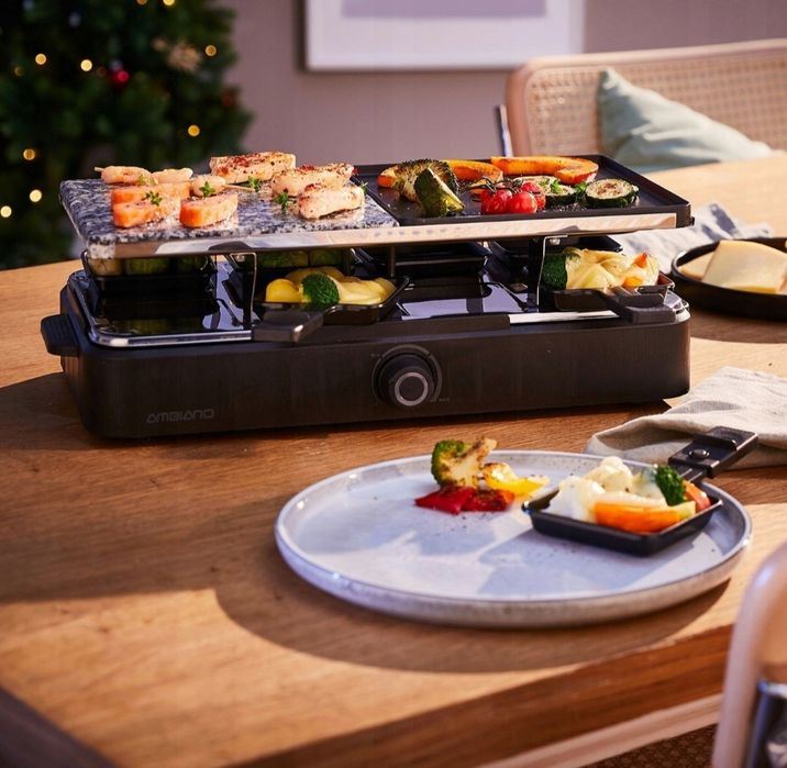 Grill elektryczny Raclette stołowy 1400W na 8 Osób niemiecki hit