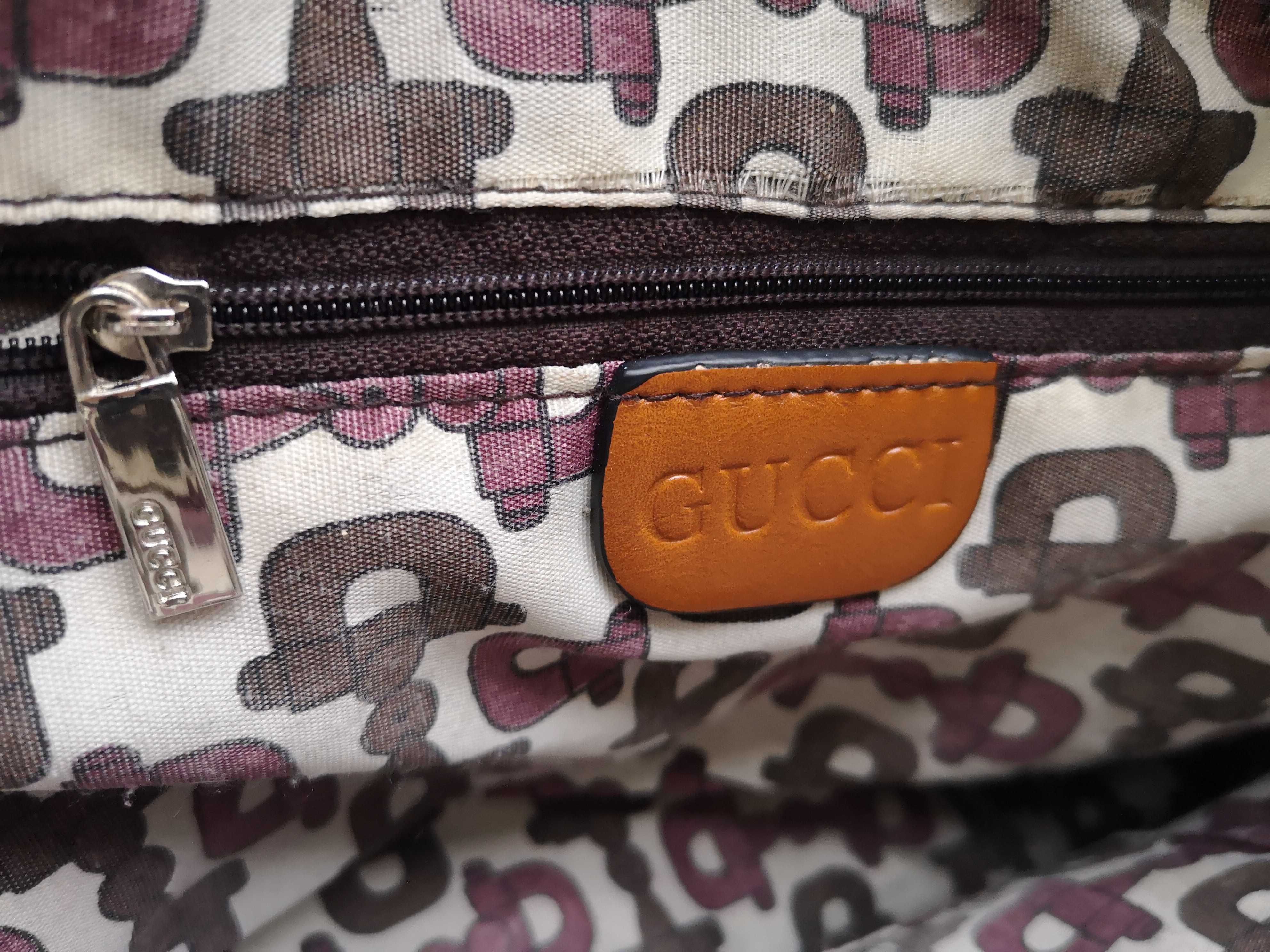 GUCCI Torba torebka aktówka listonoszka duża A4, na laptopa, skóra