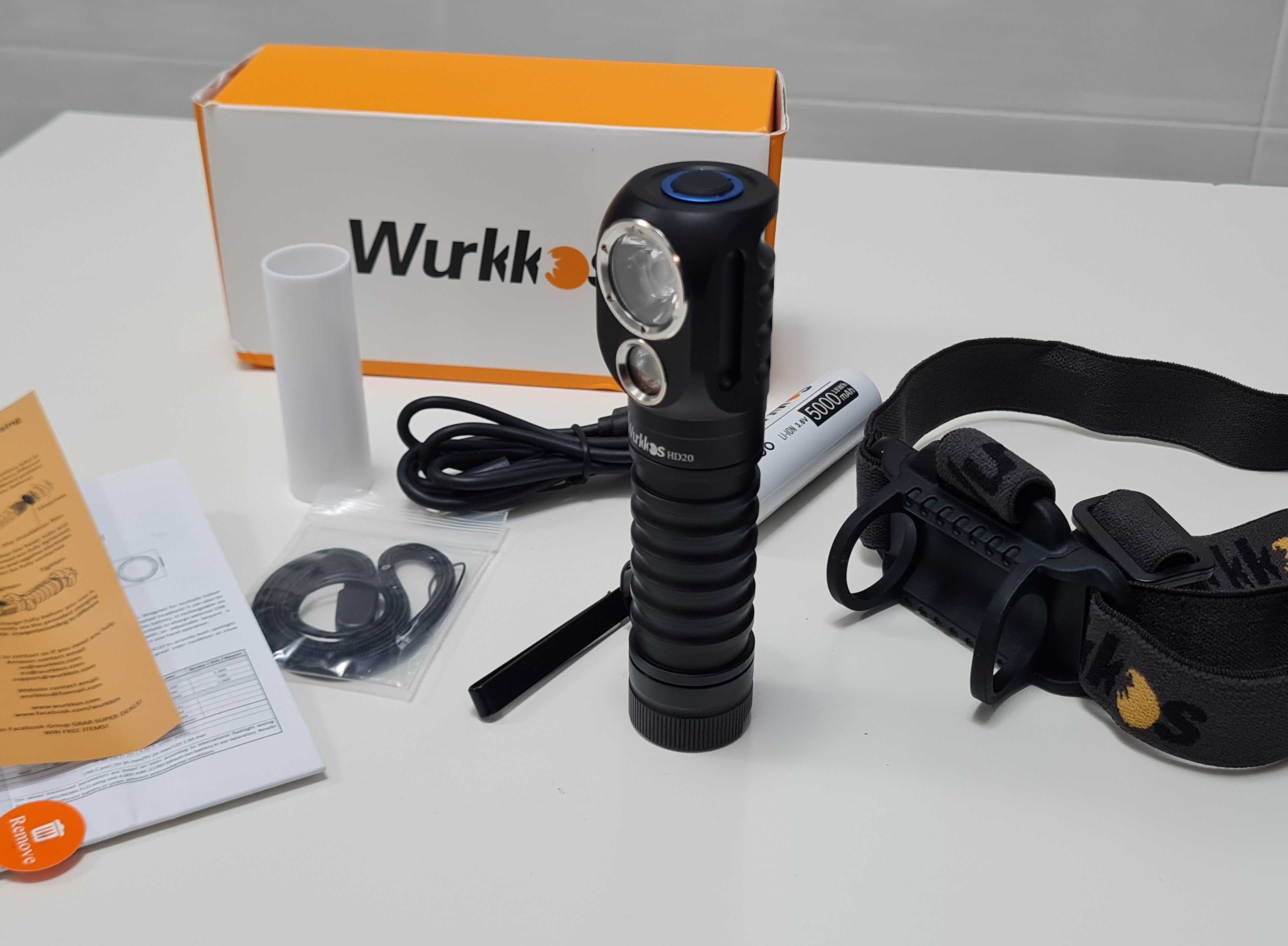 Profesjonalna Latarka czołowa Wurkkos HD20, ogniwo 4800mAh magnes