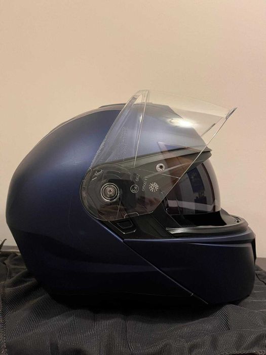 Capacete Modular HJC I90 Solid Azul Anodizado