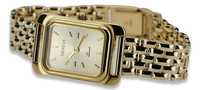 Złoty zegarek z bransoletą damską 14k włoski Geneve lw003y&lbw004y-P