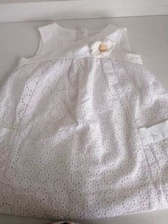 Vestido branco Zara 6-9 meses