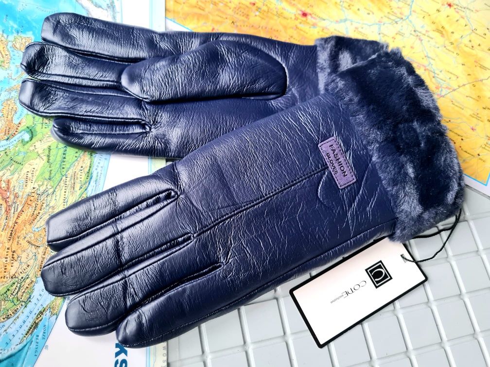 Damskie rękawiczki zimowe ocieplane grube marki Code nowe modne