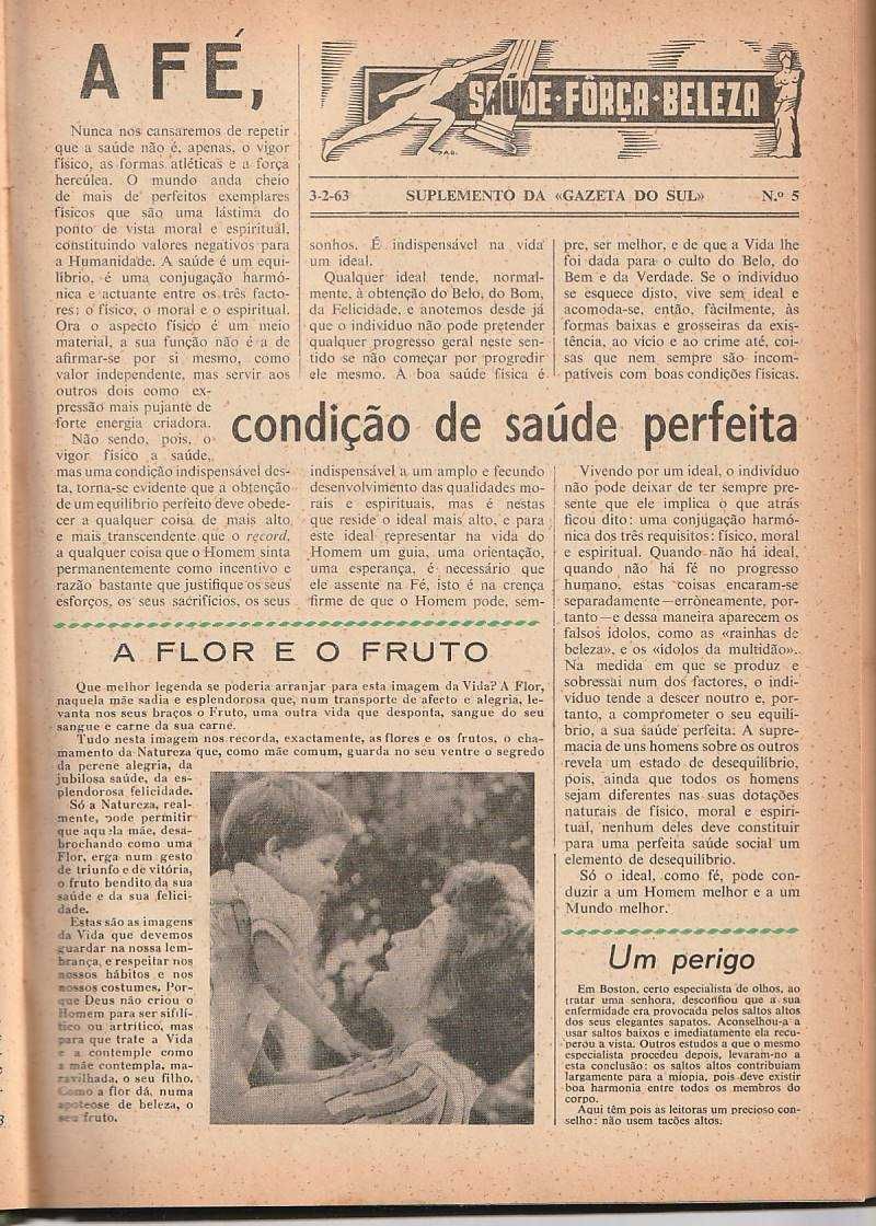 Saúde Fôrça Beleza – Suplemento da Gazeta do Sul Ano I – 1963