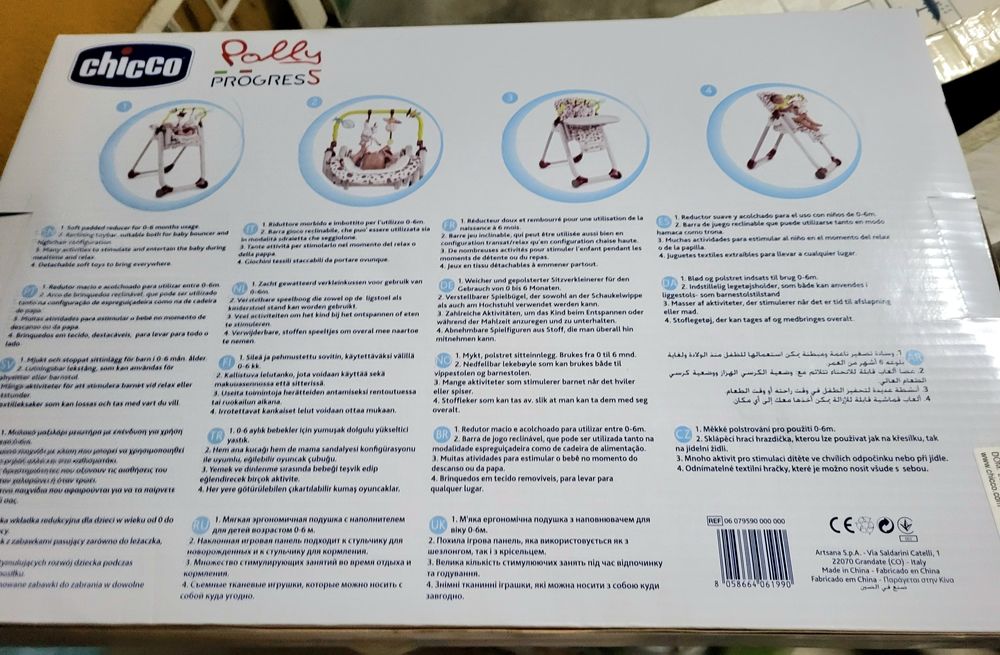 Cadeira refeição Chicco Polly2start tubarão + kit (espreguiçadeira)