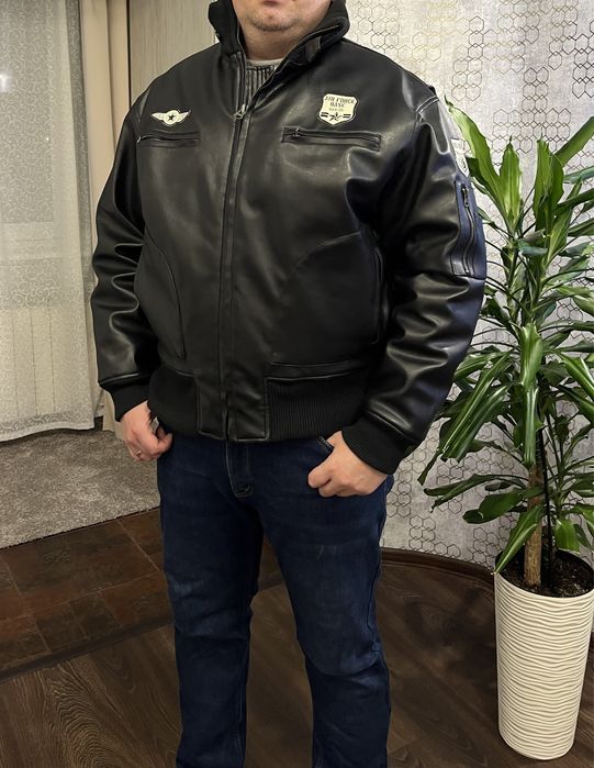 Куртка КОЖА идеал, XL, usa airforse байкерская авиатор