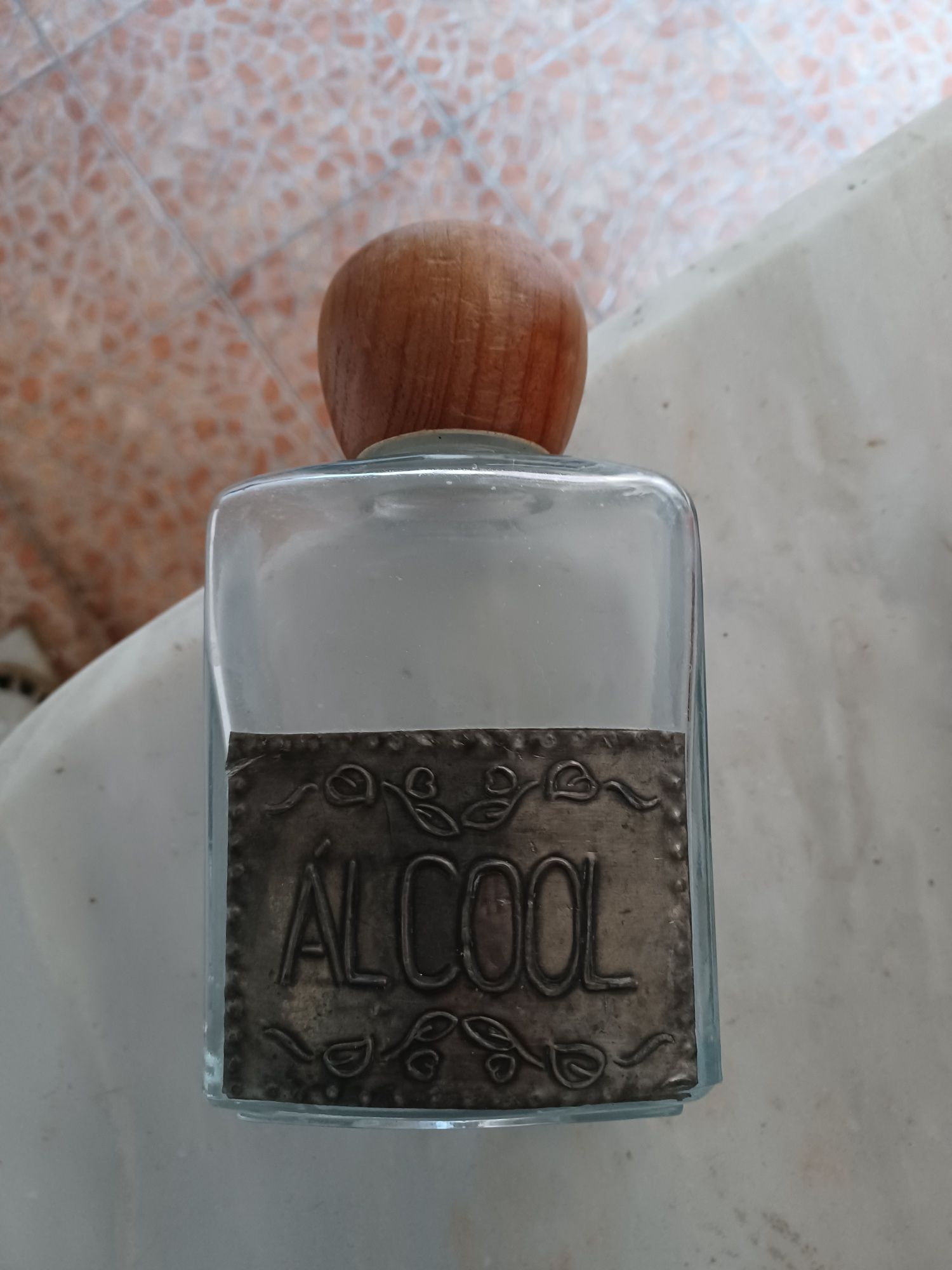 Frasco vintage Álcool