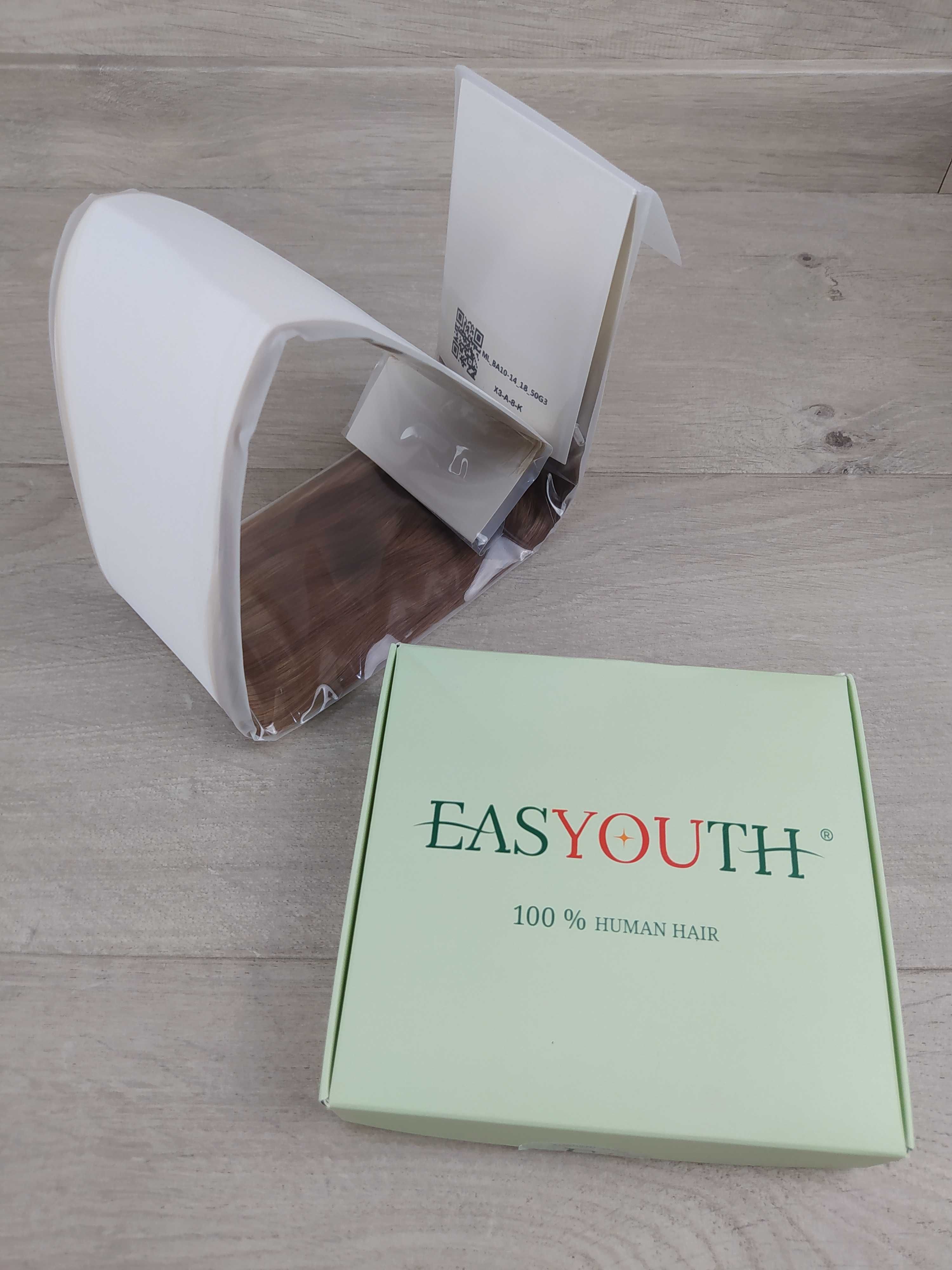 Easyouth Microring Przedłużki Prawdziwe włosy Ombre 45 cm #10/14 50g