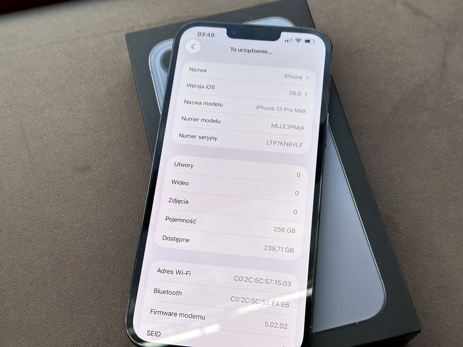 100% bateria - 256gb iPhone 13 Pro Max - Sierra Blue / niebieski