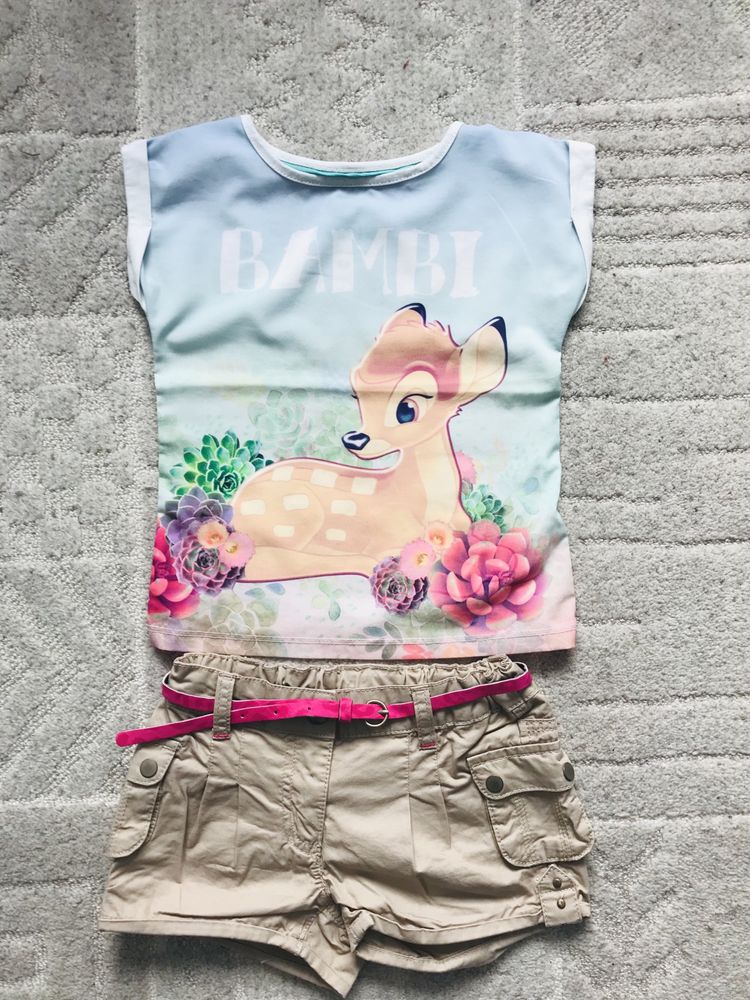 Komplet Bambi,, koszulka i szorty, rozm. 104-110, C&A