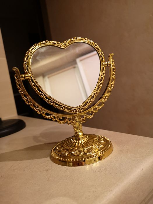 Lusterko w stylu Vintage kolor złoty serce