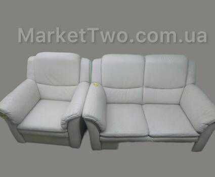 Кожаный диван 2-ка и кресло "Hukla" (290903) (290904) из Германии