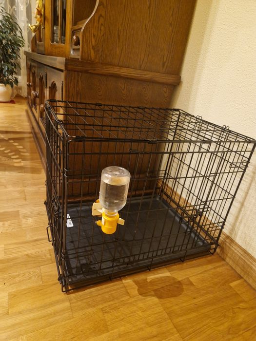 Flamingo Ebo Black - metalowa klatka dla psa, S: 43x61x50cm