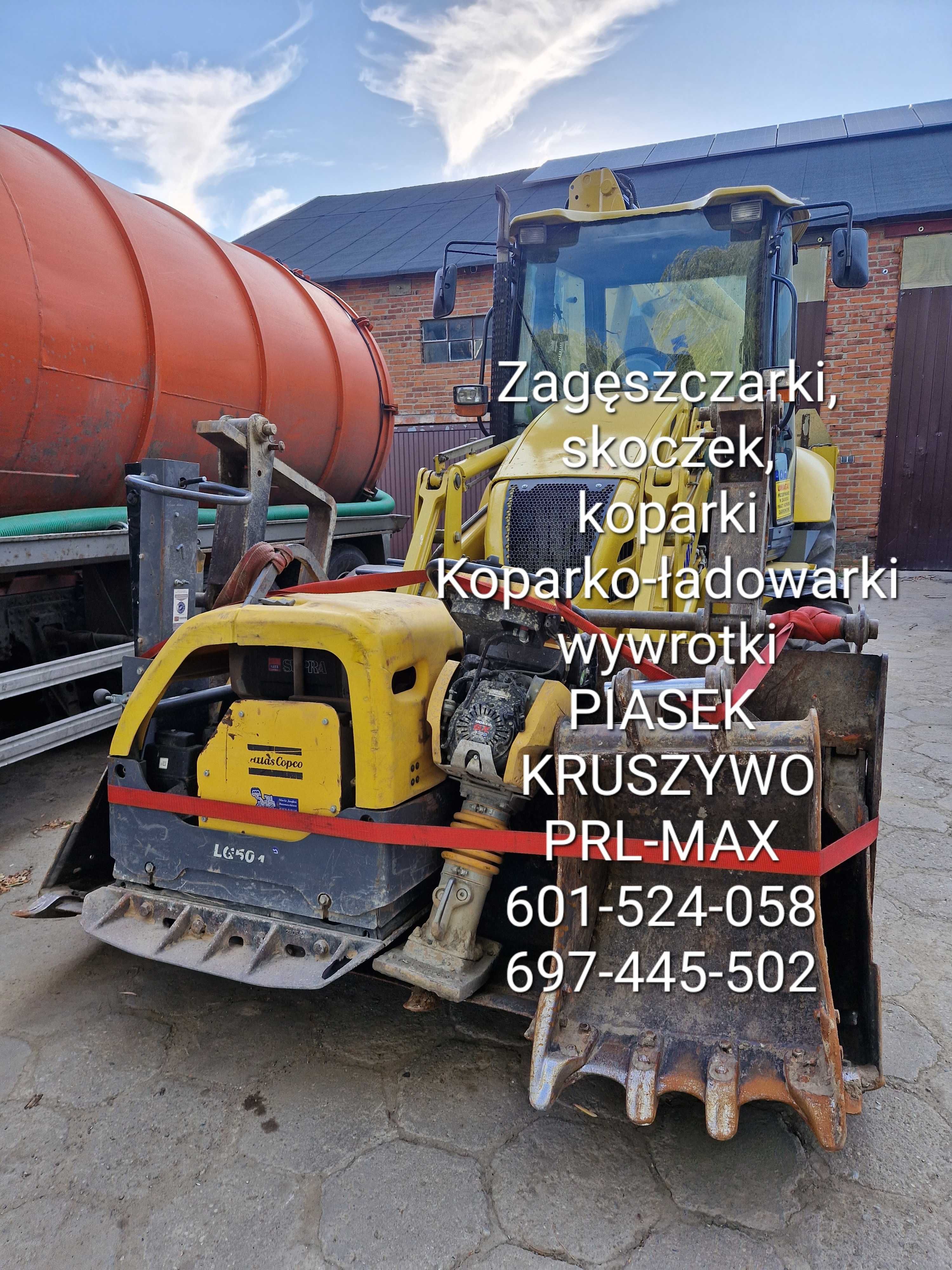 Niwelacja terenu rownanie spychem piach piasek ziemia koparka wywrotka