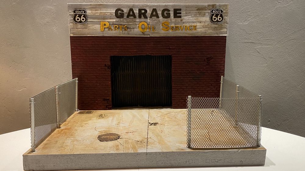 Diorama 1:18 Route 66 Ford Chevrolet Mustang Makieta Camaro Garage USA