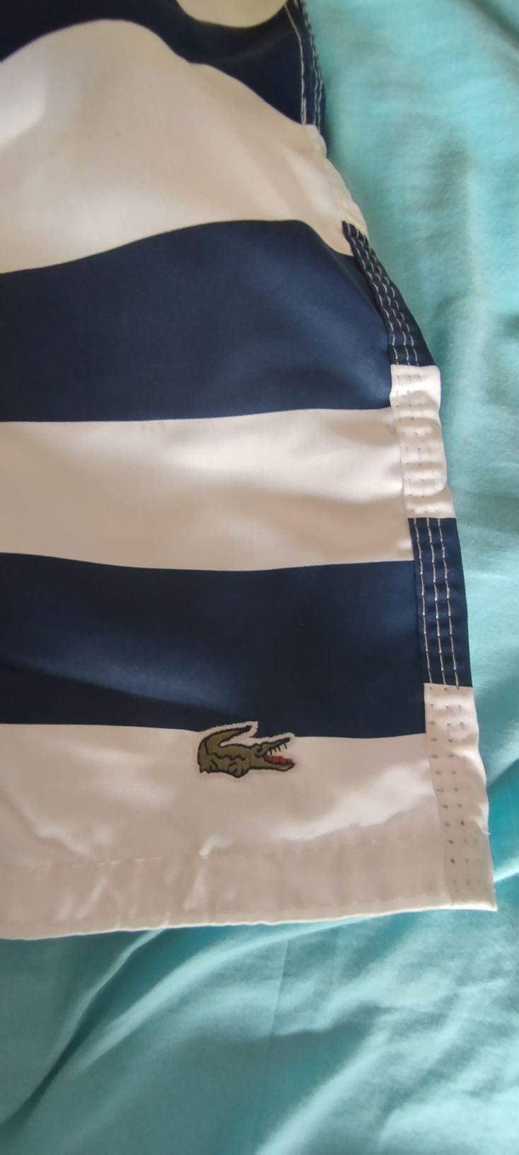 Calção Lacoste azul e branco M