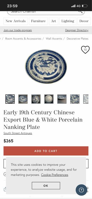 Prato chinês inicio seculo 19 companhia das indias