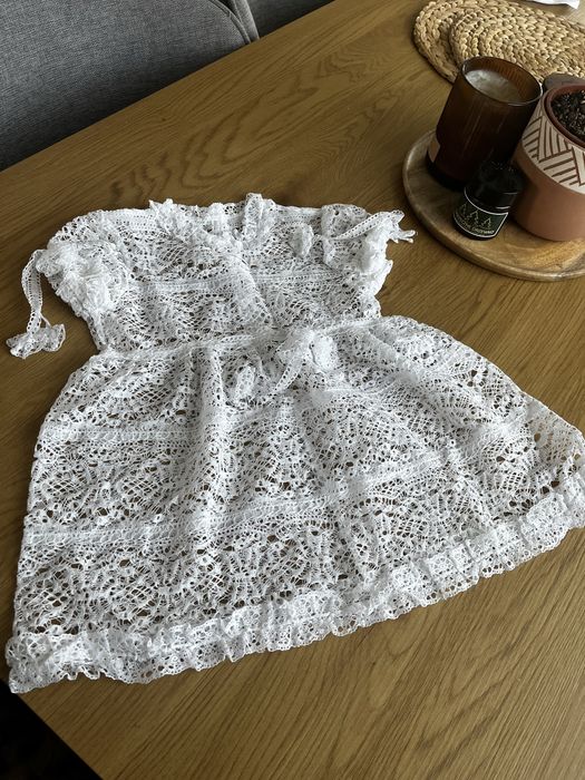 Koronkowy zestaw do chrztu dla dziewczynki