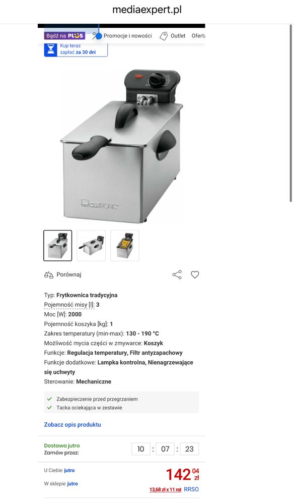 Frytkownica CLATRONIC FR 3586 3l regulacja temperatury