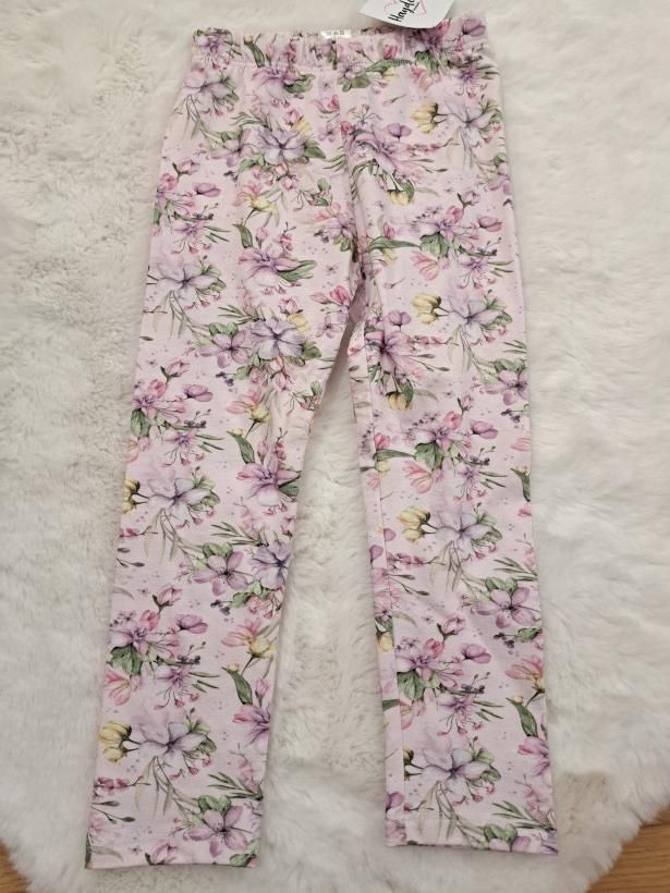HAYDI legginsy kwiaty na fiolecie