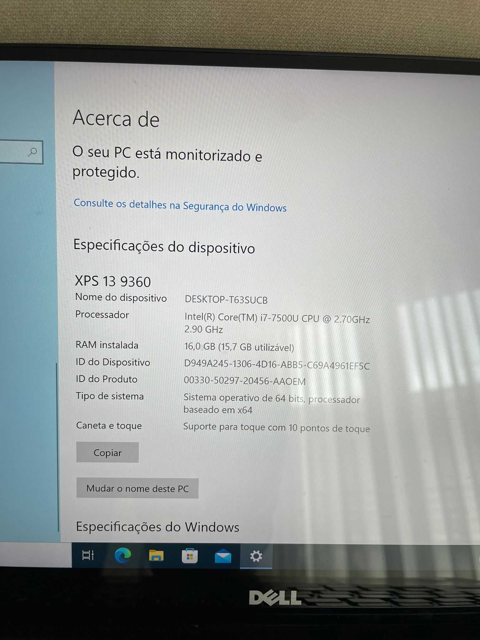 DELL XPS 13 9360 | 13.3" FULLHD | I7-7500 | 16 GB RAM | 465GB