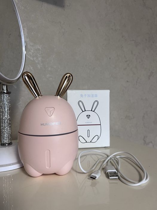 Зволожувач повітря з підсвічуванням зайчик Rabbit Humidifier, рожевий