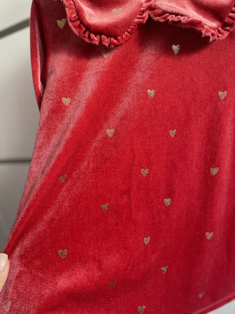 Sukienka czerwona w serduszka 92 H&M