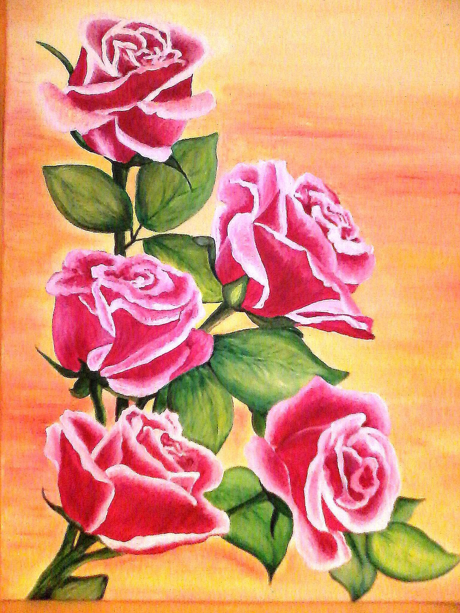 obraz ręcznie malowany rękodzieło róże
