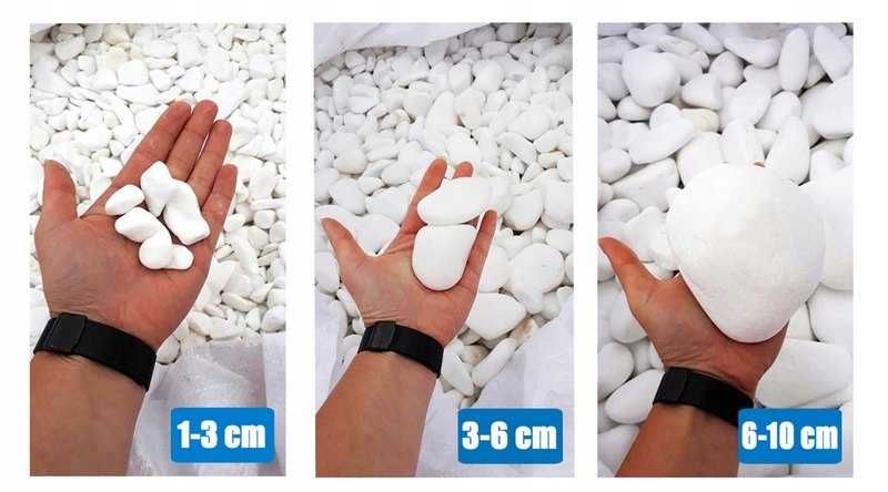Kamień śnieżnobiały otoczak THASSOS 3-6 cm wysyłka w kraju gratis