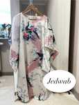 Jedwab 100% silk vintage kimono tunika prreo sukienka duży rozmiar