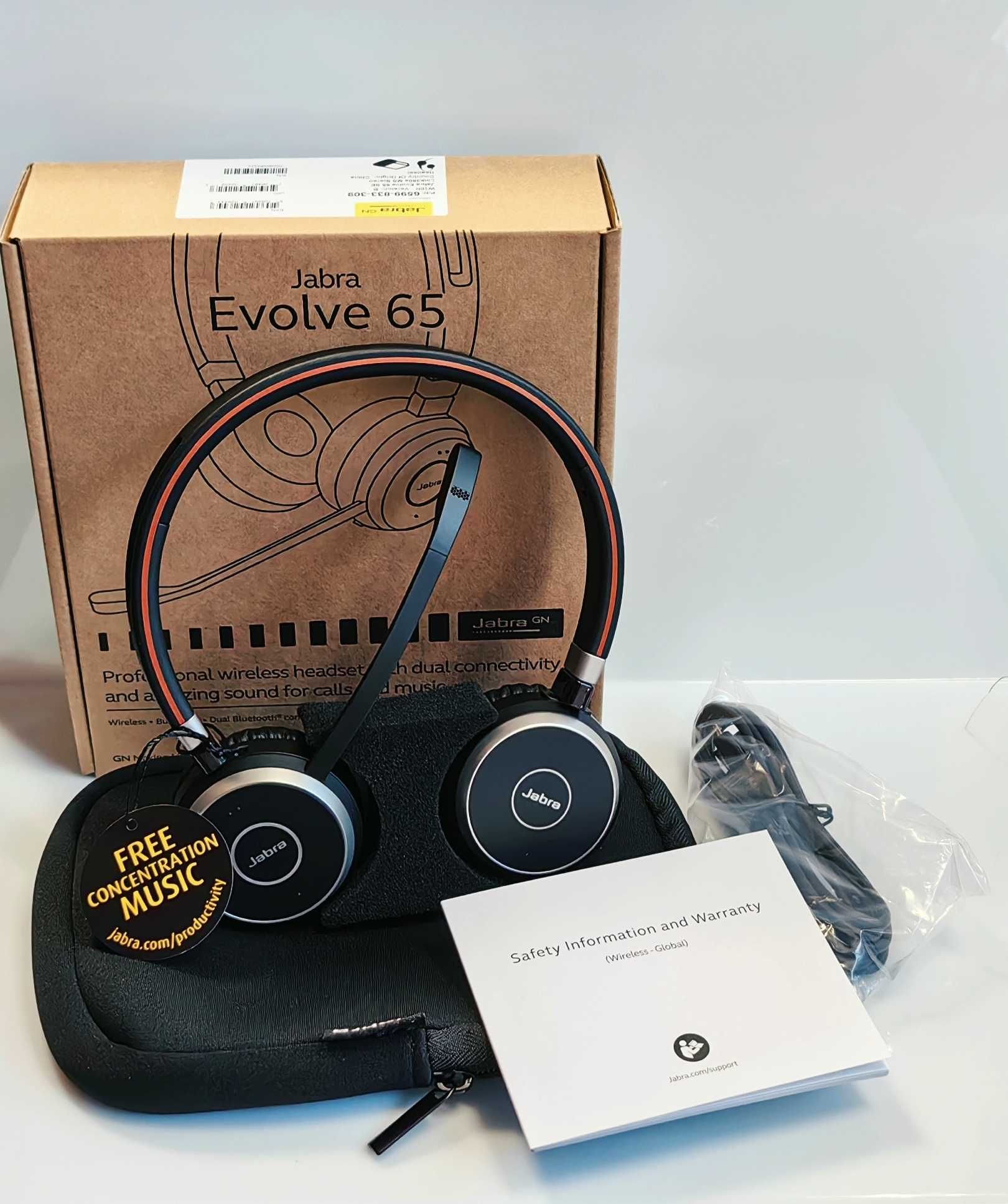 Słuchawki Bluetooth Jabra Evolve 65 SE Stereo duo USB-A NOWE GW 24 !