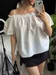 40/L 100% bawełna H&M biała hiszpanka off-shoulder lana del ray