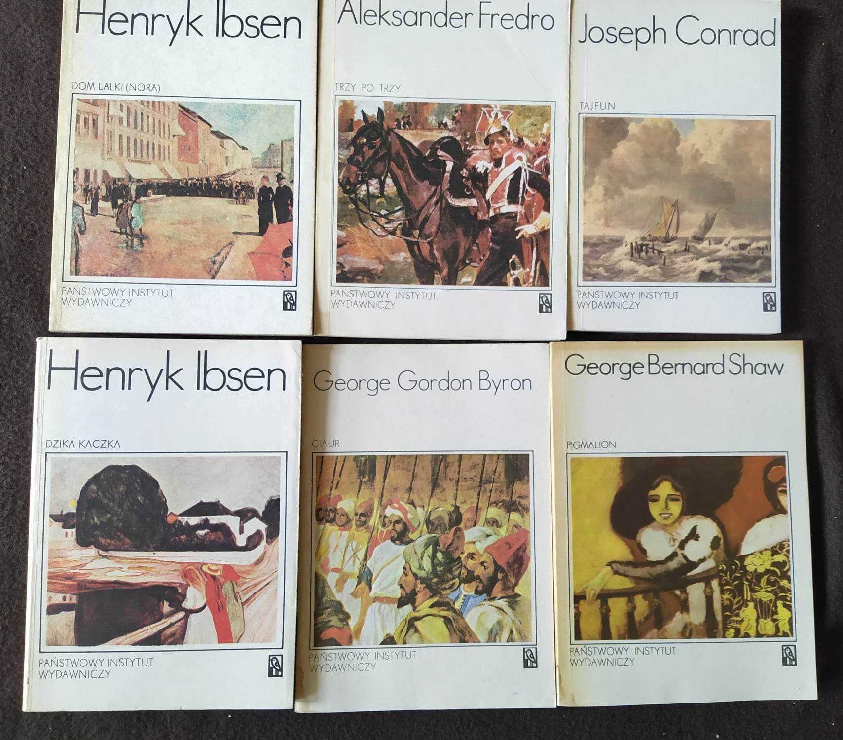 Książki 6 szt. Ibsen, Fredro, Conrad, Byron, Shaw