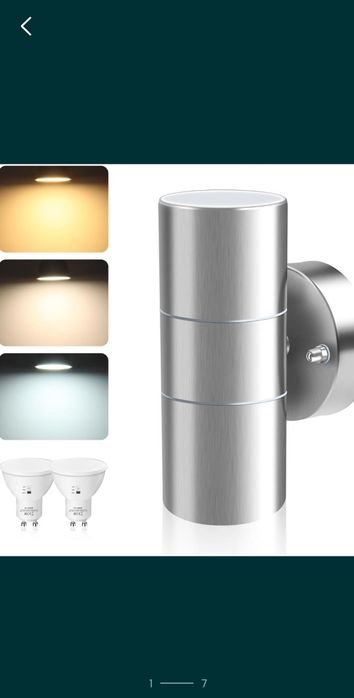 Lampa Ścienna LED ALUSSO 8W Góra-Dół IP65, 3 Kolory, GU10, Zewnętrzna