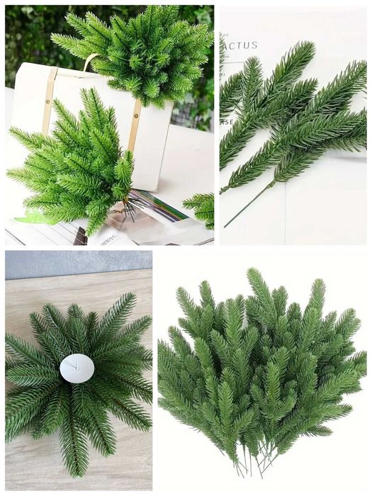 Гілочки ялинки штучні, зелені гілочки ялинки