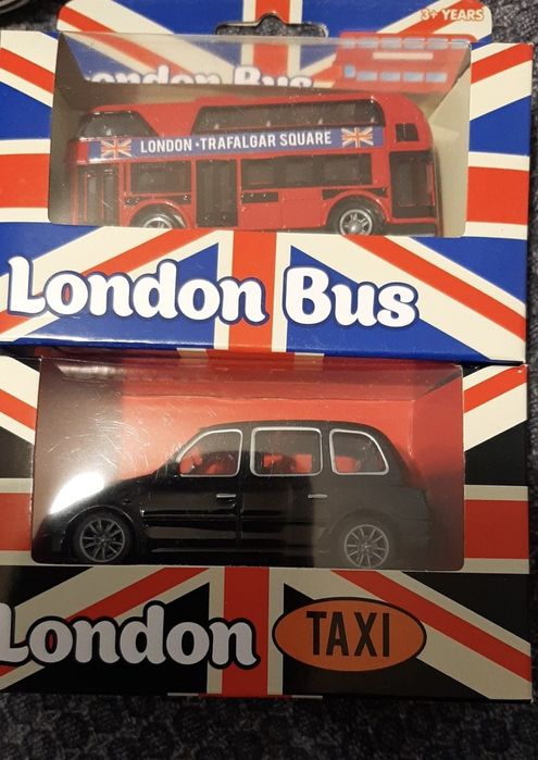 Londynski autobus i taksowka london bus i taxi zestaw komplet