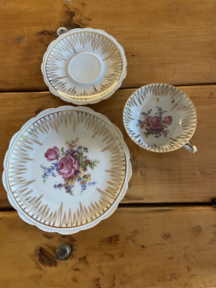 Porcelana trio sniadaniowe Rheinpfalz filiżanka