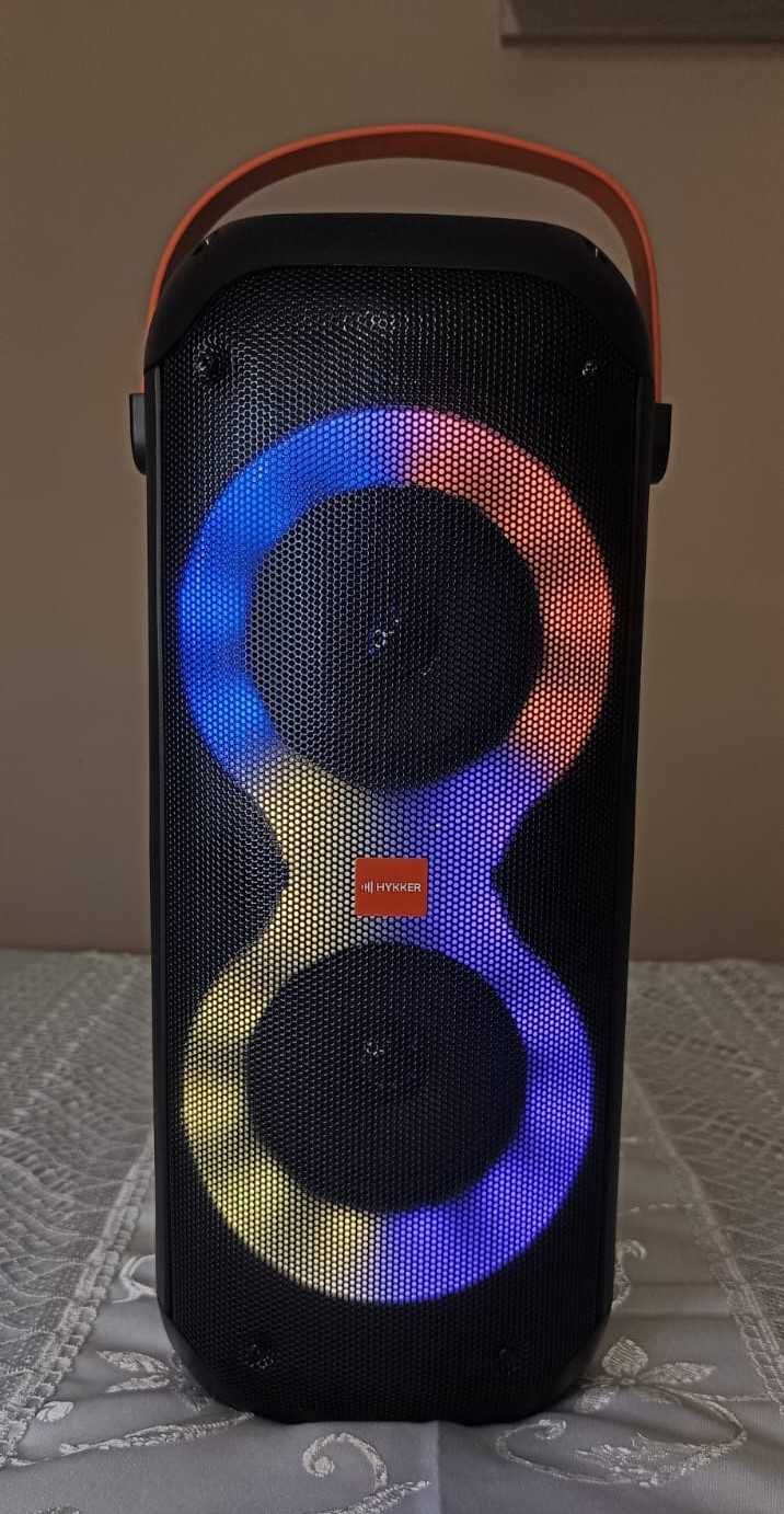 Głośnik karaoke HYKKER z mikrofonem, Bluetooth, LED RGB
