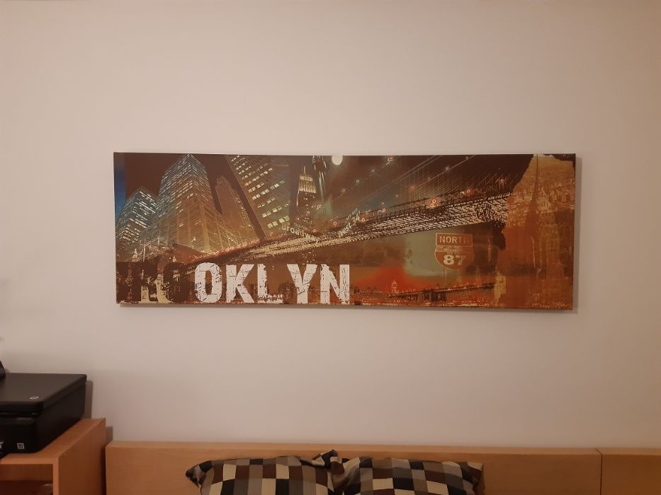 Quadro Brooklyn (Impressão sob Tela) 1,50x0,48 m