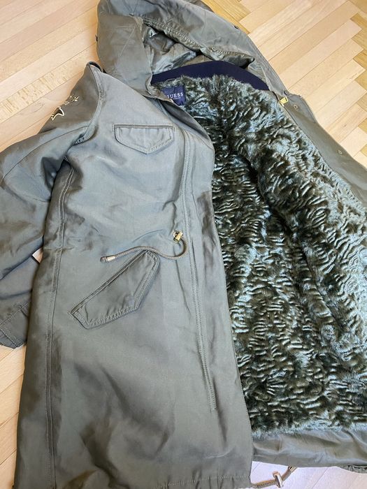 Парка пальто жіноча Guess хакі L утеплена