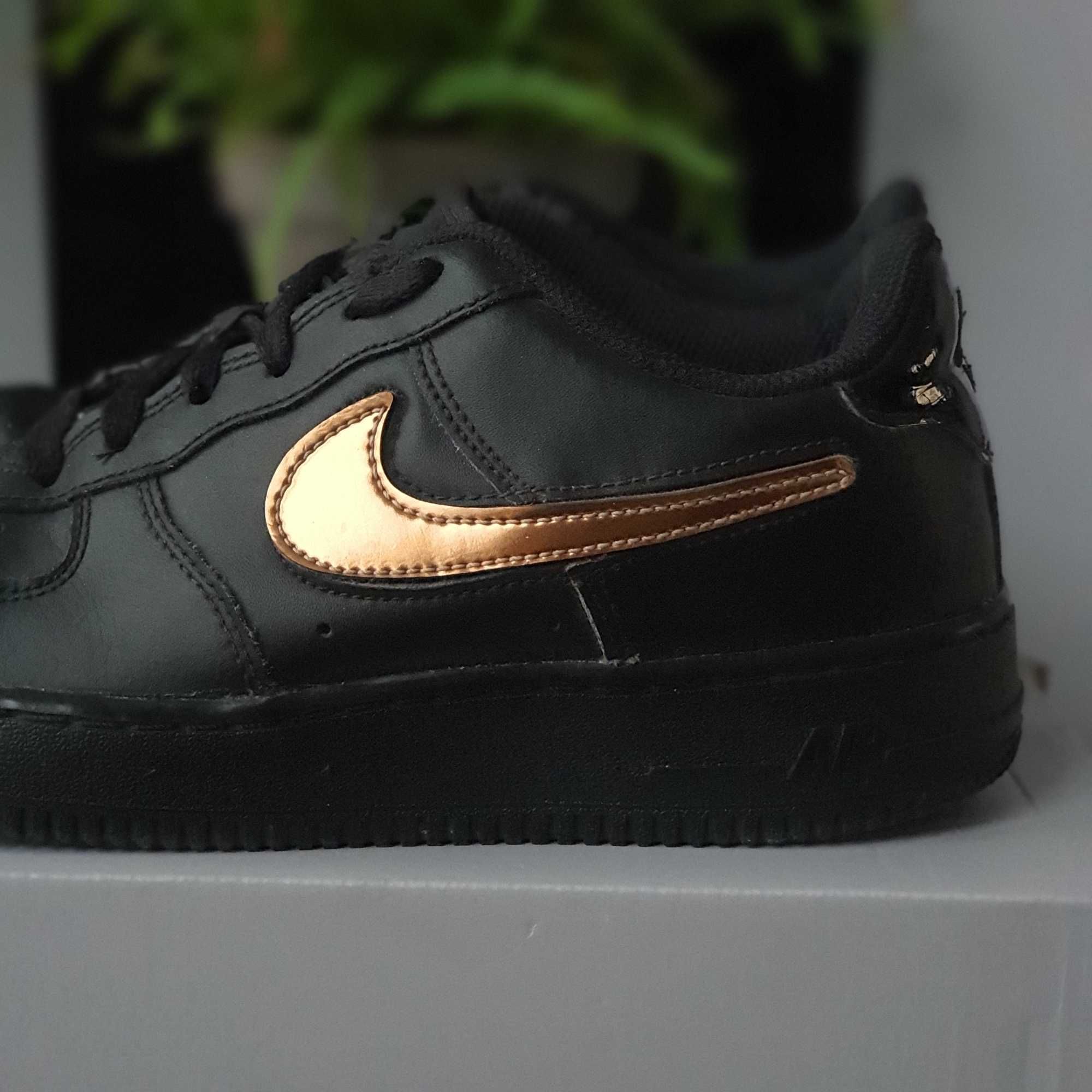 Buty NIKE Air Force 1 LOW - czarne złote - 40 - oryginalne