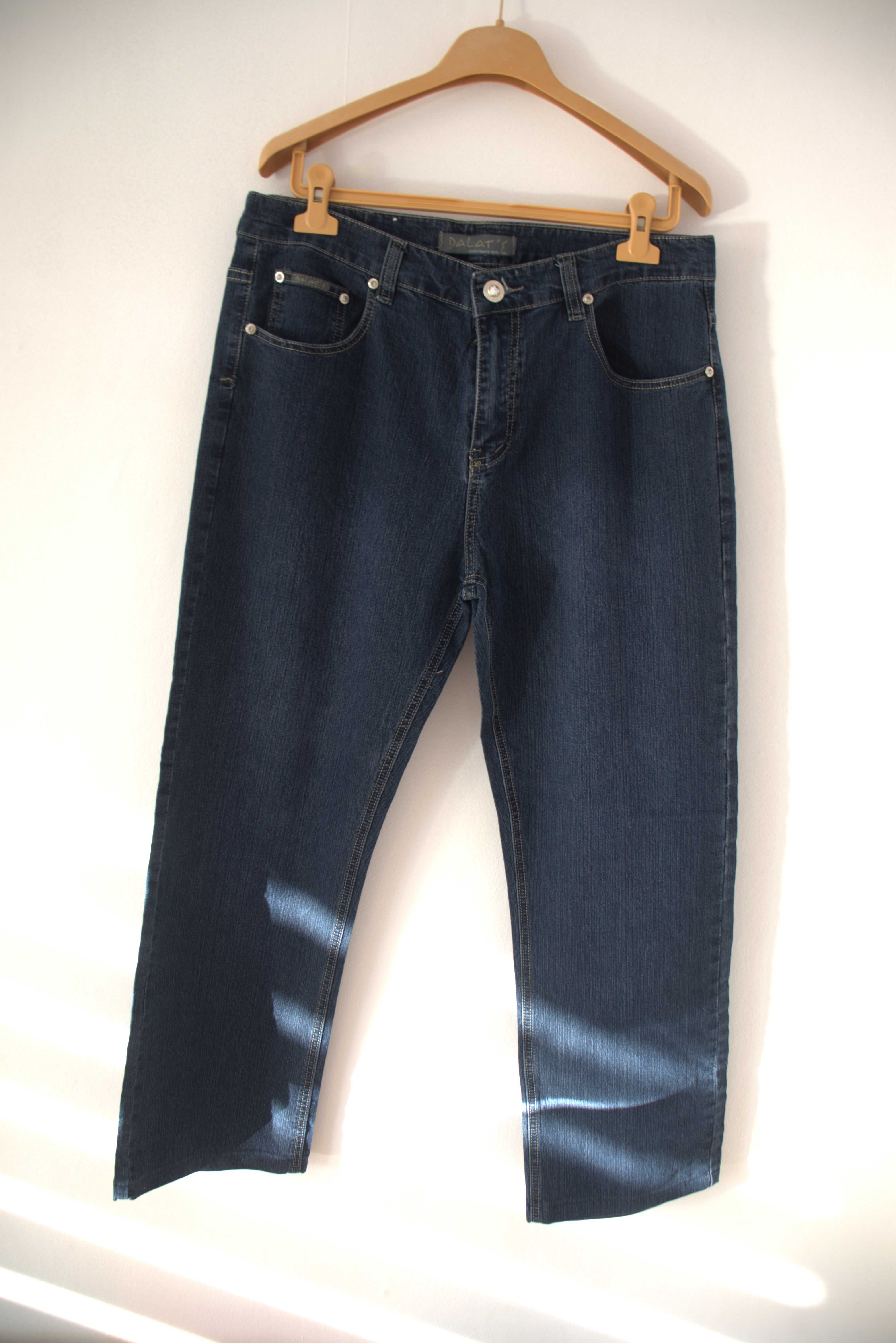 Granatowe spodnie jeansowe straight mom jeans vintage Dalat's W35L34