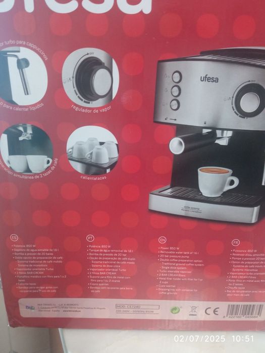 Máquina de café Manual Ufesa Ce7240 (20 bar)