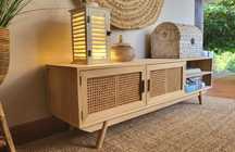 aparador, consola, movel tv, armario, rattan, palhinha, rustico