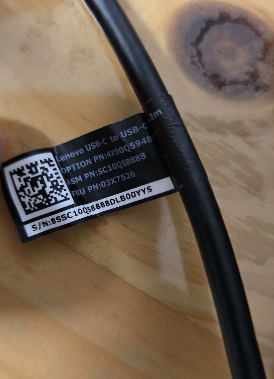 Lenovo 4X90Q59480 - Cable USB (2 m, USB C, USB C, 2.0/3.0 (3.1 Gen 1),