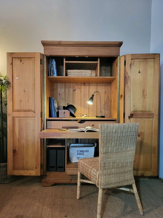 armario, estante, escritório, vintage, rustico