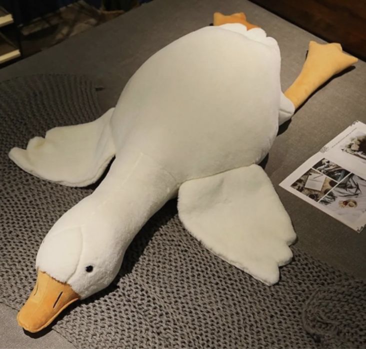 Мягка плюшева іграшка Гусь 90-160см. Игрушка обнимашка Гусь белая