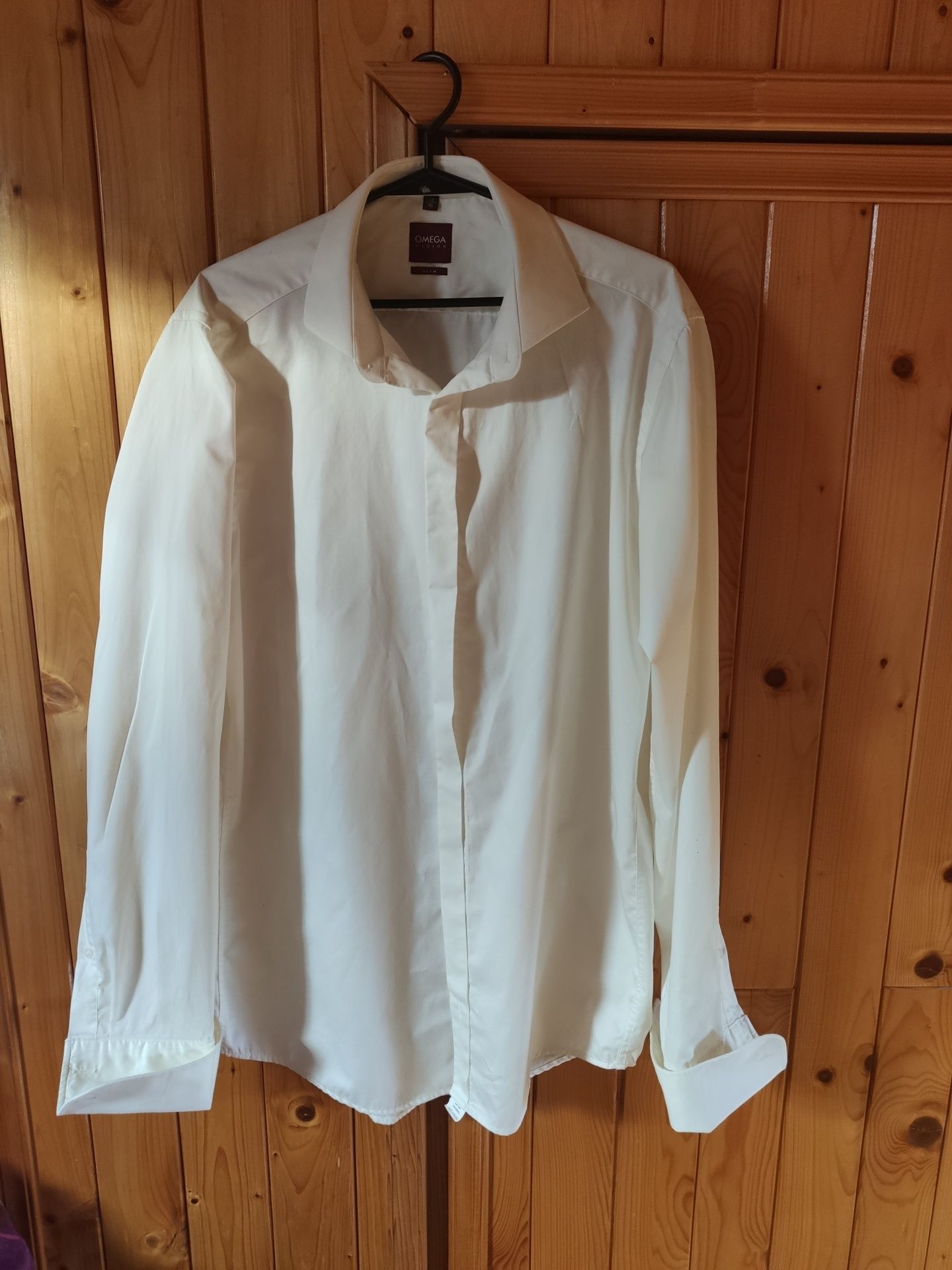 Koszulaślubna dla pana młodego ivory śmietankowa omega r. 41