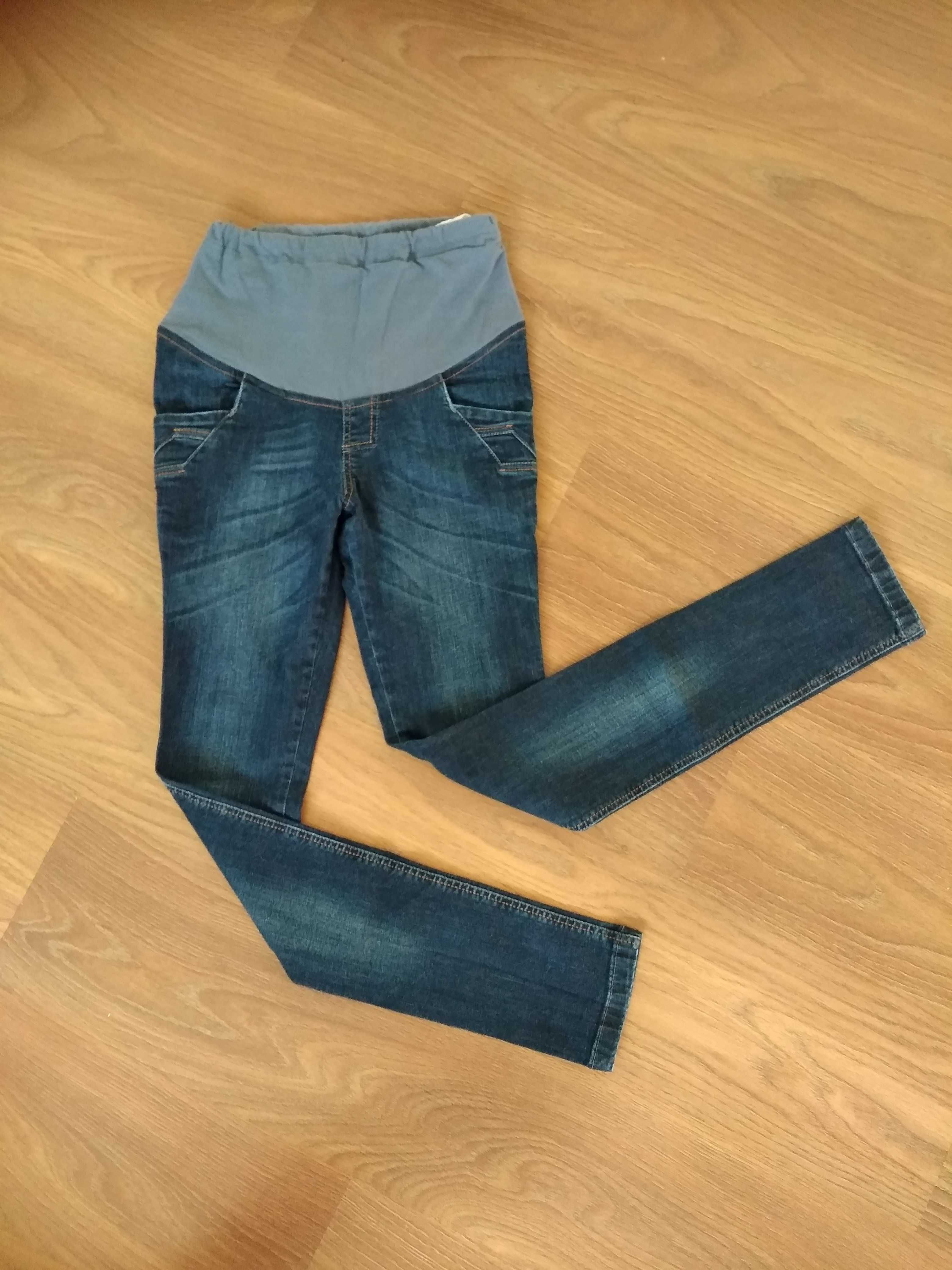 Jeansy ciążowe spodnie z pasem ciążowym bawełna branco 36 S