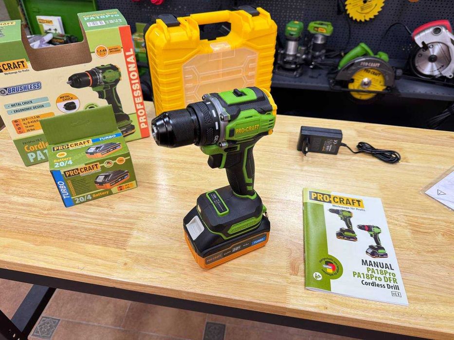 Потужний Шуруповерт Procraft + Високотовий Акумулятор Turbo 4.0Ah